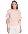 Tommy Hilfiger Women's Dot-print Tie-waist Short-sleeve Top