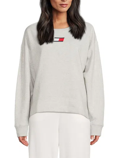 Tommy Hilfiger Women's Drop Shoulder Oversized Sweatshirt In Gray