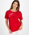 TOMMY HILFIGER WOMEN'S EMBELLISHED-STAR SHORT-SLEEVE T-SHIRT