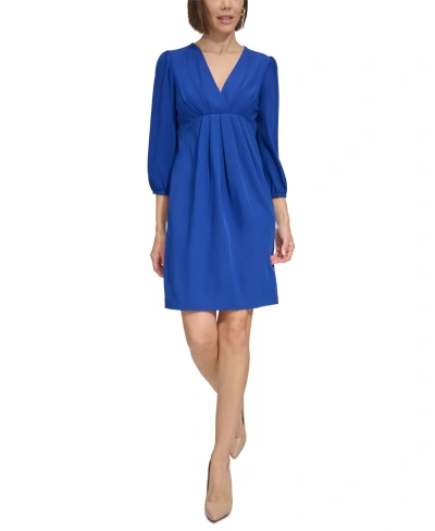 Tommy Hilfiger Women's Empire-waist 3/4-sleeve Dress In Majorelle Blue