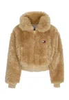 Tommy Hilfiger Women's Faux Shearling Jacket Gentle Gold In Gentle Gold