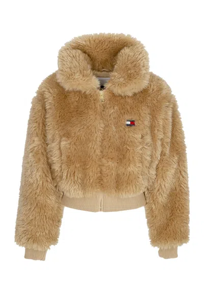 Tommy Hilfiger Women's Faux Shearling Jacket Gentle Gold