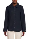 Tommy Hilfiger Women's Faux Shearling Shacket In Navy