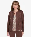 Tommy Hilfiger Women's Collarless Open Front Jacket In Chicory