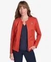 Tommy Hilfiger Women's Collarless Open Front Jacket In Paprika