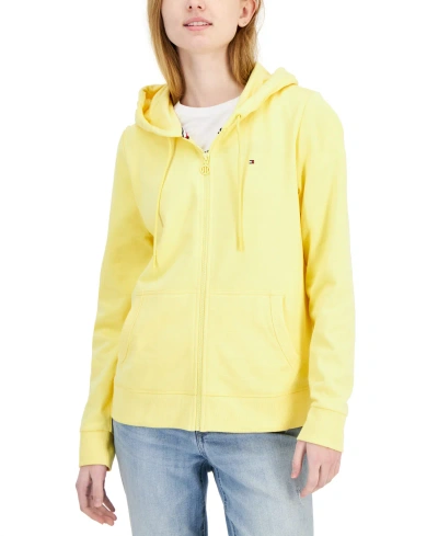 Tommy Hilfiger Women's Flag Zip Hooide In Yellow