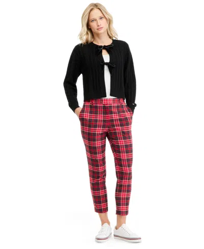 Tommy Hilfiger Women's Flannel Tailored Straight-leg Pants In Black