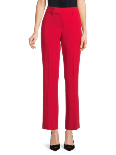 Tommy Hilfiger Women's Flat Front Pants In Scarlet