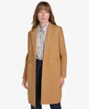 Tommy Hilfiger Women's Fleece Notch-collar Open-front Topper In Tobacco