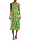 Tommy Hilfiger Women's Floral Midi-dress In Tea Tree Multi