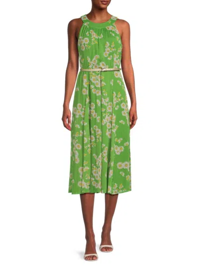 Tommy Hilfiger Women's Floral Midi-dress In Tea Tree Multi