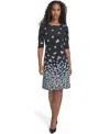 Tommy Hilfiger Women's Floral Print Crewneck Shift Dress In Black