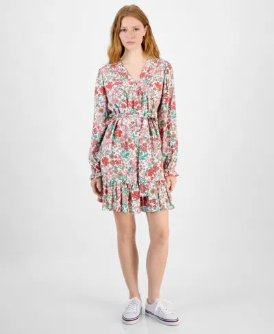 Tommy Hilfiger Women's Floral-print Shirtdress In Ivory Multi