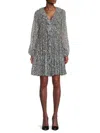 Tommy Hilfiger Women's Floral Ruffle Knee Length Dress In Navy Ivory