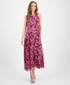 Tommy Hilfiger Women's Floral Sleeveless Maxi Dress In Pink