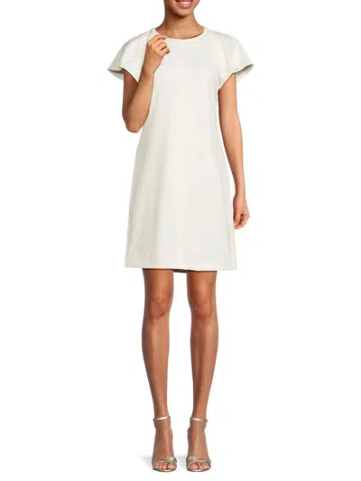 Tommy Hilfiger Women's Flutter Sleeve Sheath Dress In Cream