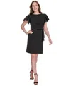 Tommy Hilfiger Women's Flutter-sleeve Side-drape Dress