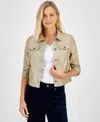 Tommy Hilfiger Womens Crop Viscose Trucker Jacket In Gold
