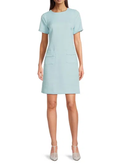 Tommy Hilfiger Women's Fringe-trim A-line Minidress In Porcelain Blue