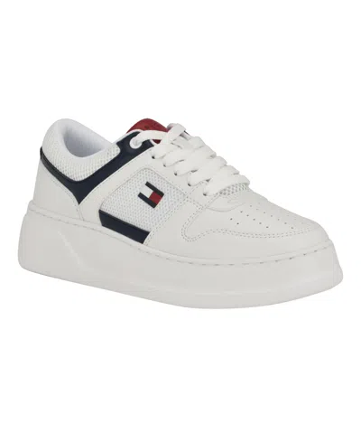 Tommy Hilfiger Women's Gaebi Lace-up Fashion Sneakers In White Multi