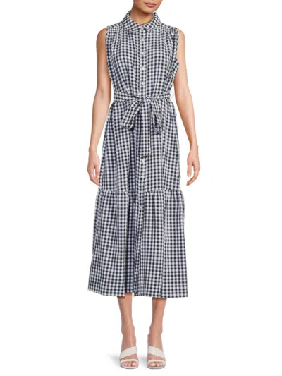 Tommy Hilfiger Women's Gingham Belted Midi-dress