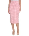 TOMMY HILFIGER WOMEN'S GINGHAM MIDI PENCIL SKIRT