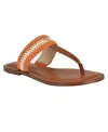 Tommy Hilfiger Women's Gojia Braided T-strap Slip-on Flat Sandals In Orange,cream