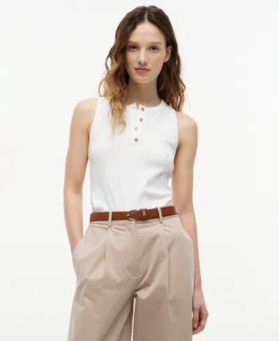 Tommy Hilfiger Women's Gold-tone Button Tank Top In White