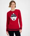 Tommy Hilfiger Women's Pom Beanie Bear Graphic Sweater In Chili Pepp
