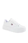 Tommy Hilfiger Grazie Womens Comfort Insole Faux Leather Casual And Fashion Sneakers In White