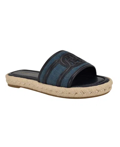 Tommy Hilfiger Women's Hadjea Espadrille Slip-on Flat Sandals In Black,denim