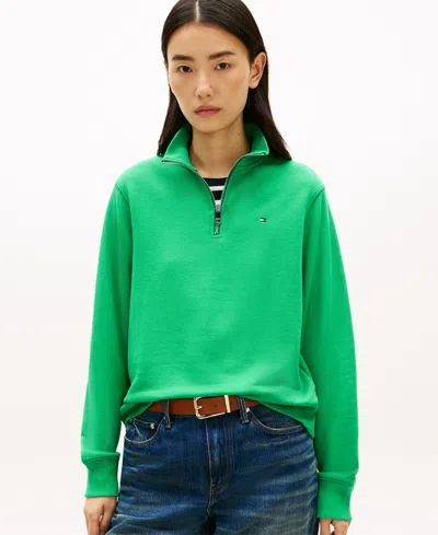 Tommy Hilfiger Women's Half-zip Sweatshirt In Green