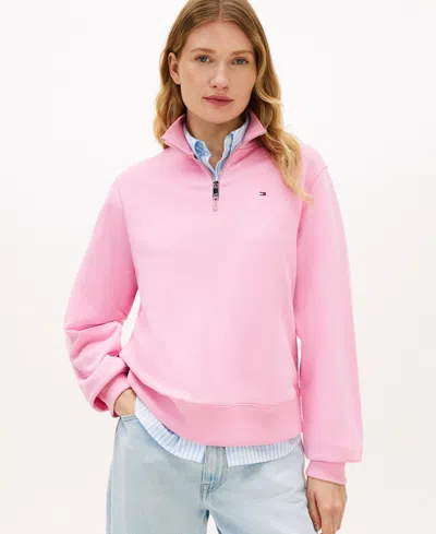 Tommy Hilfiger Women's Half-zip Sweatshirt In Pink