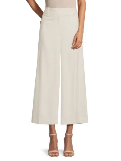 Tommy Hilfiger Women's Heathered Cropped Pants In Ivory Melange