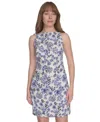 Tommy Hilfiger Women's Helena Square-neck Floral Hopsack Sheath Dress