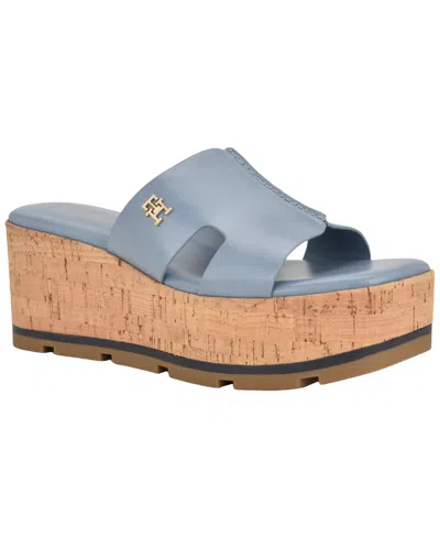 Tommy Hilfiger Women's Heliena Platform Wedge Sandals In Blue