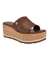 Tommy Hilfiger Women's Heliena Platform Wedge Sandals In Brown