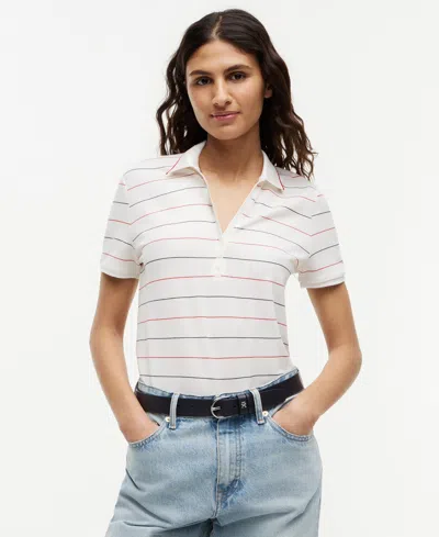 Tommy Hilfiger Lightweight Pique Henley Polo In White