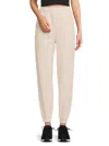Tommy Hilfiger Women's High Rise Cotton-blend Fleece Joggers In Neutral