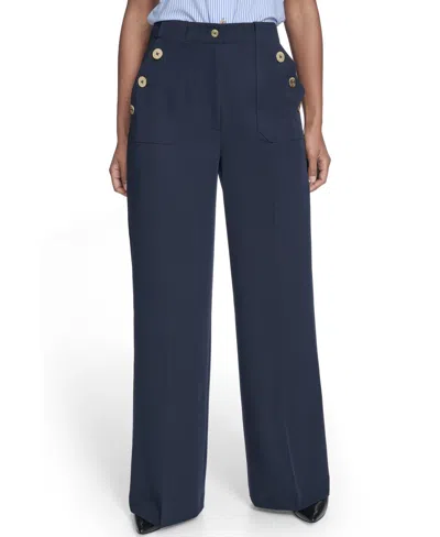 Tommy Hilfiger Women's High Rise Solid Sailor Pants In Blue