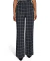 Tommy Hilfiger Women's High Rise Windowpane Sailor Pants In Black