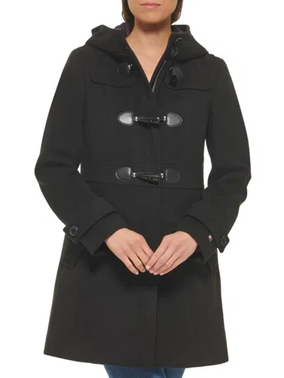 Tommy Hilfiger Women's Hooded Duffle Coat In Black