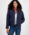 Tommy Hilfiger Women's Hooded Long-sleeve Puffer Jacket In Blue