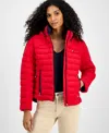 Tommy Hilfiger Women's Hooded Long-sleeve Puffer Jacket In Red