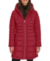Tommy Hilfiger Women's Hooded Packable Puffer Coat In Red