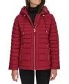 Tommy Hilfiger Women's Hooded Packable Puffer Coat In Rouge