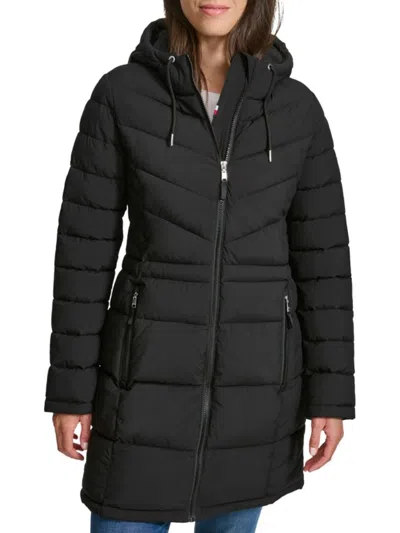 Tommy Hilfiger Women's Hooded Puffer Coat In Black