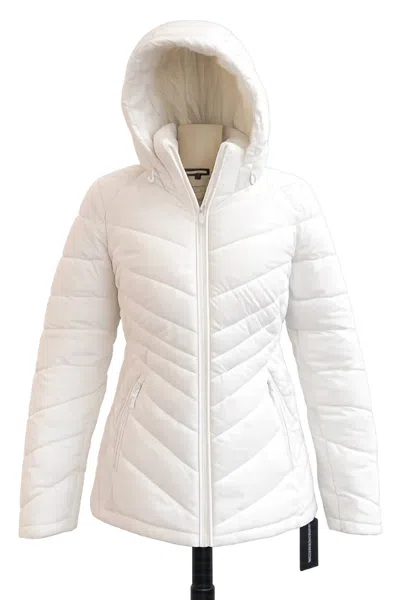 Tommy Hilfiger Women's Hooded Puffer Coat In White