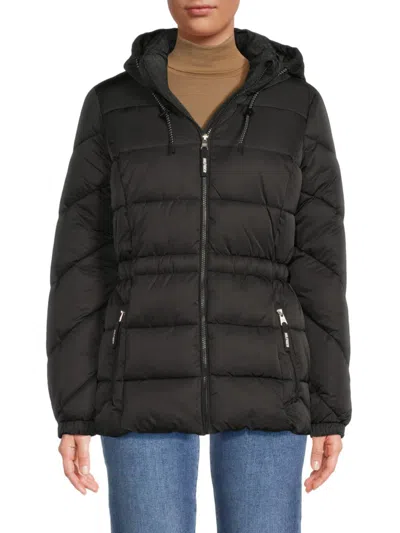 Tommy Hilfiger Women's Hooded Puffer Jacket In Black