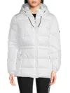 Tommy Hilfiger Womens Hooded Polyester Parka Coat In Winter White